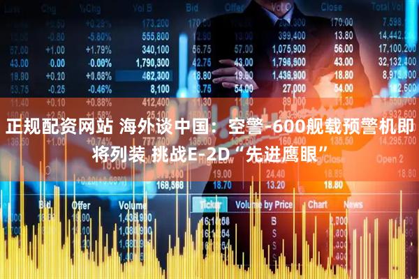 正规配资网站 海外谈中国：空警-600舰载预警机即将列装 挑战E-2D“先进鹰眼”