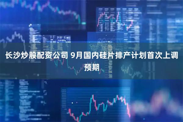 长沙炒股配资公司 9月国内硅片排产计划首次上调预期